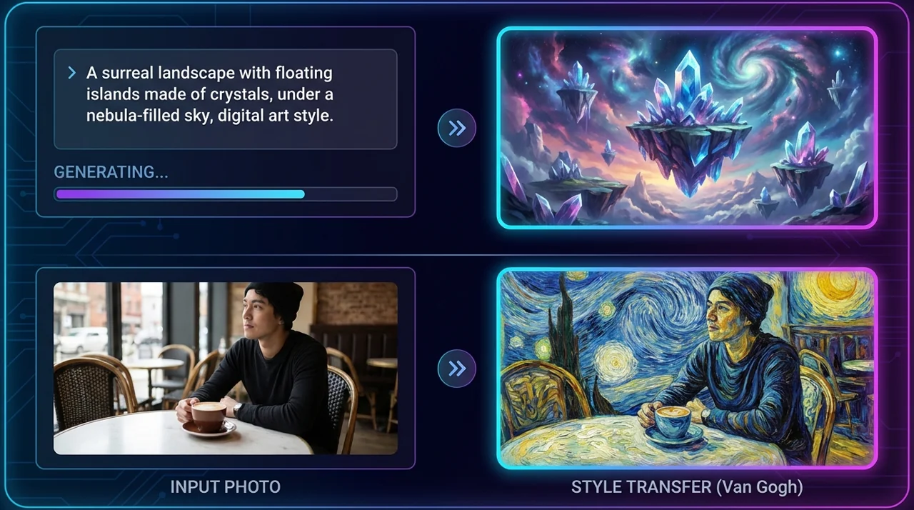 Text and image input for image generation