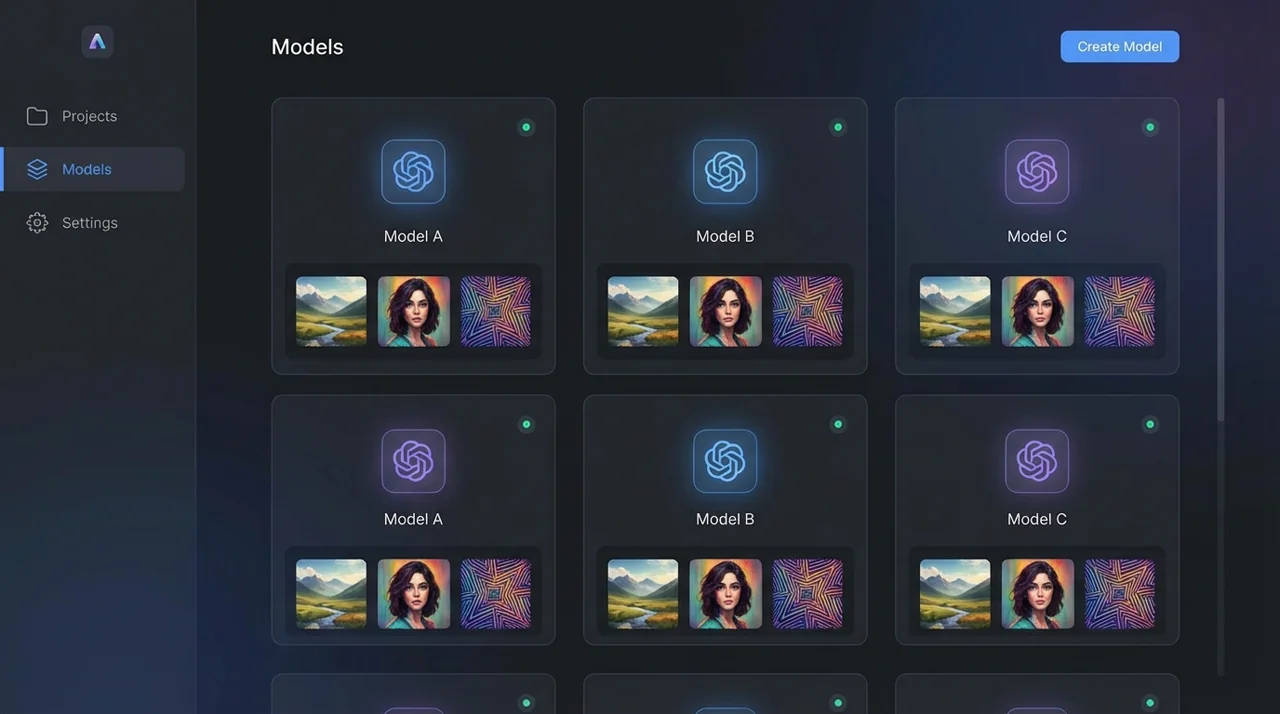 Multiple AI image models