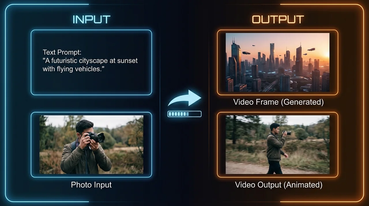 Text and image input for video generation
