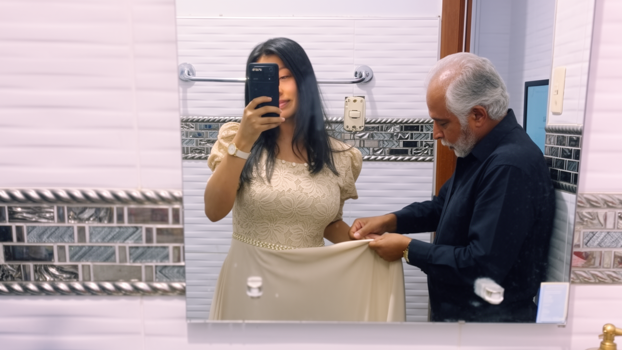 un señor le sube la falda